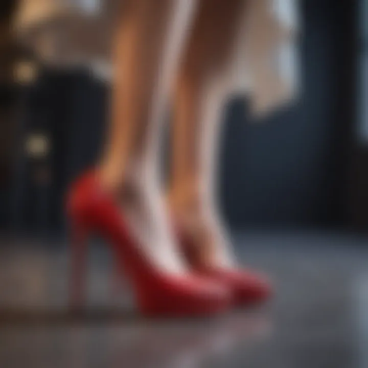 Elegant fashionista in chic high heels
