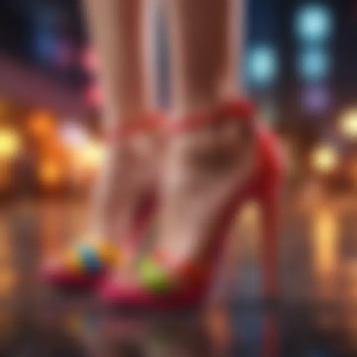 Trendy summer high heels in vibrant colors