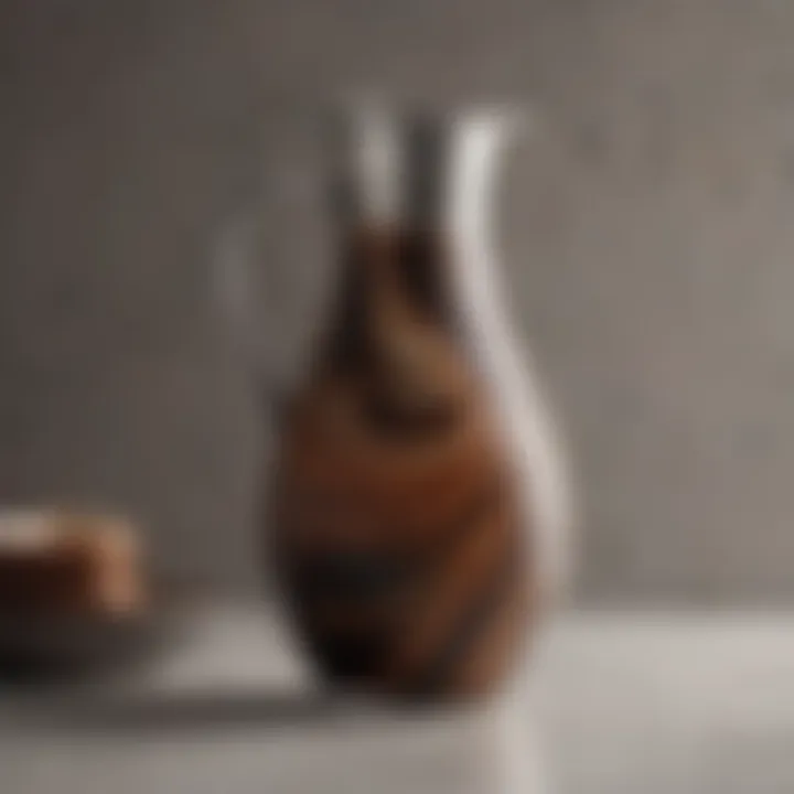 Sophisticated thermal coffee carafe with artistic swirls