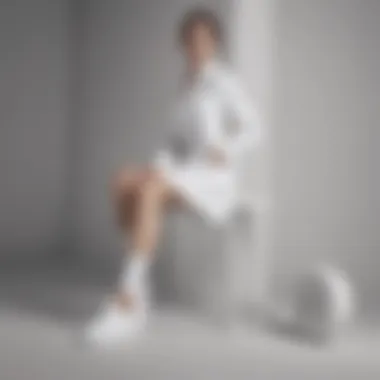 Monochromatic Maven: White Keds Ensemble Stylish Monochrome Look with White Keds