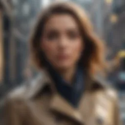 Fashionable Woman in Trench Coat