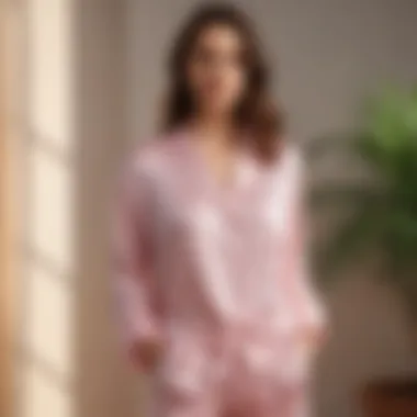 Chic pastel silk pajama ensemble