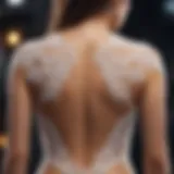 Elegant swimsuit cover back with lace detailing