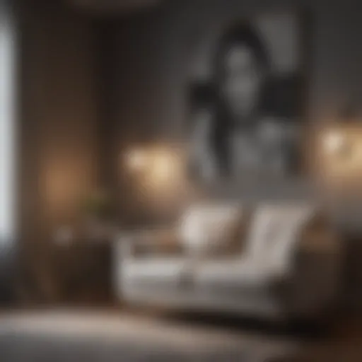 Elegant lounge set displayed on a stylish hanger