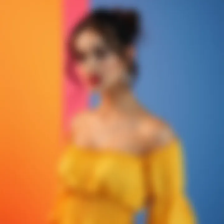 A vibrant color palette featuring trending colors for spring dresses