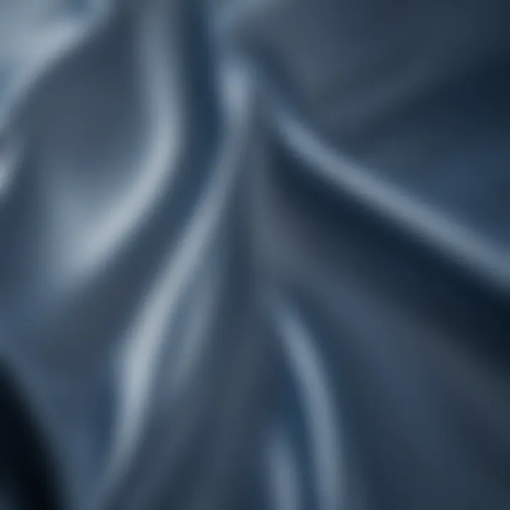 Close-up of the texture and shine of blue latex fabric, showcasing its unique properties.