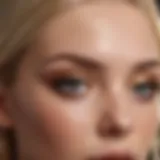 Elegant blonde eyebrow makeup application