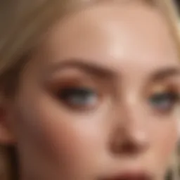 Elegant blonde eyebrow makeup application