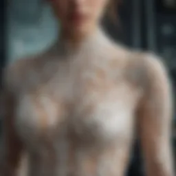 Elegant seethru dress showcasing intricate lace details