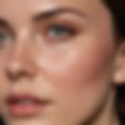 A close-up view of a woman's radiant skin showing the effects of acid-based skincare