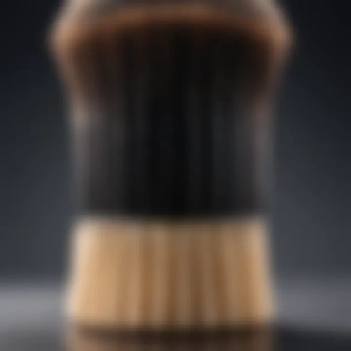 Close-up of a high-quality synthetic brush bristles