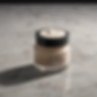 Luxurious Dark Spot Cream A close-up of a luxurious dark spot cream jar on a marble countertop
