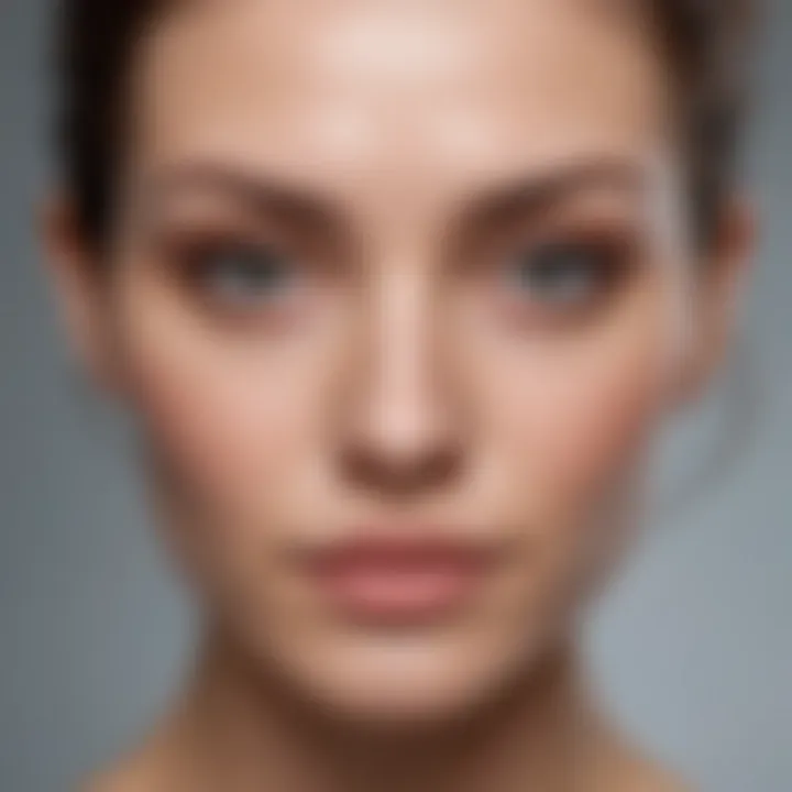 Before and after results of a pore-reducing facial treatment