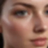 Close-up of a facial treatment highlighting skin texture