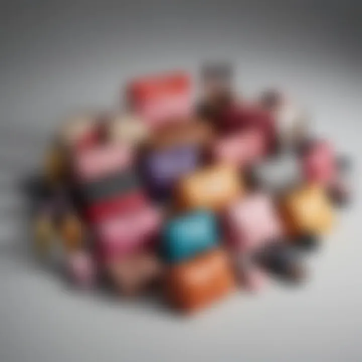 Different sizes of makeup bags arranged aesthetically