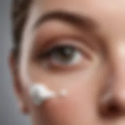 Close-up of retinol eye cream jar highlighting its texture
