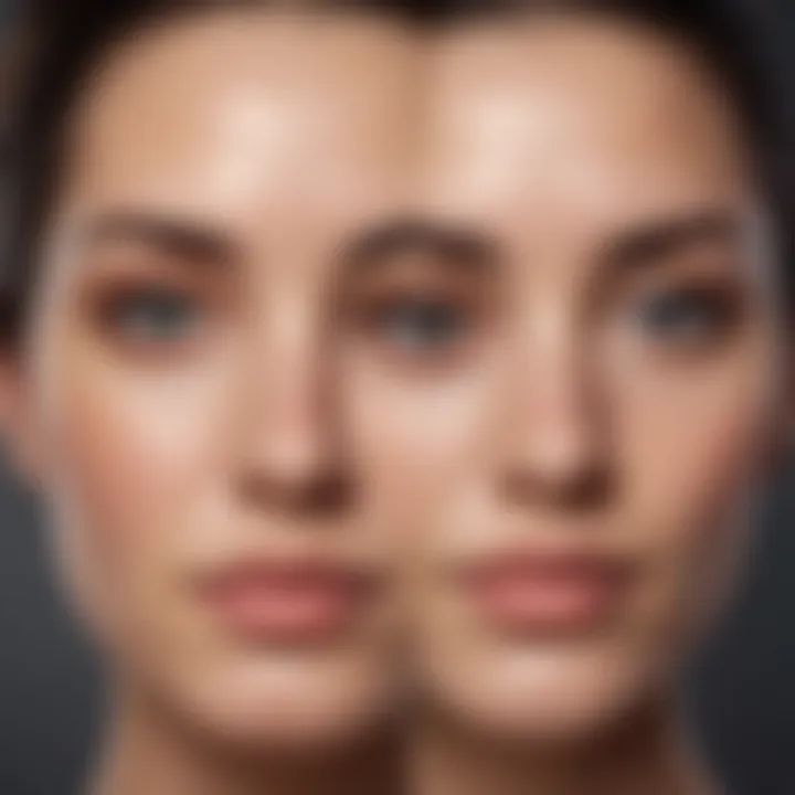 Illustration of different skin types and their reactions to blackhead treatments