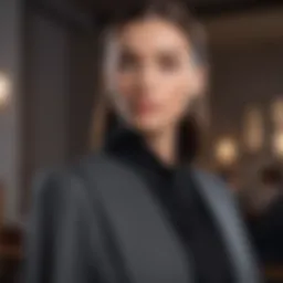 Elegant cape blazer styled for a formal event