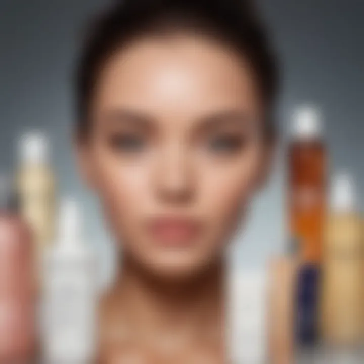 A close-up of diverse skincare products representing various skin types
