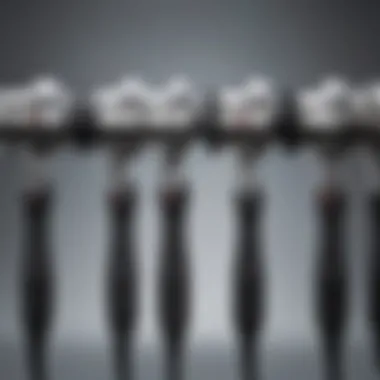 An array of curling irons with varying features and settings