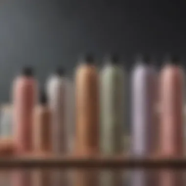 Various dry shampoos displayed with different textures and colors