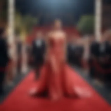 The couple attending a red carpet event showcasing their fashion choices