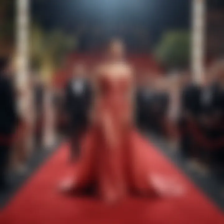The couple attending a red carpet event showcasing their fashion choices