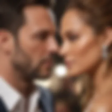 Jennifer Lopez and Ben Affleck sharing a romantic moment