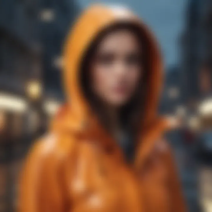 Stylish mid-length rain coat paired with accessories