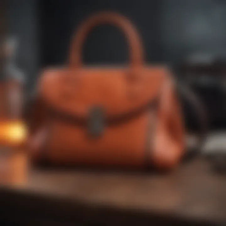 Nylon travel purse paired with fashionable attire