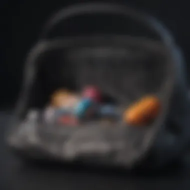 Functional compartments of a nylon travel purse