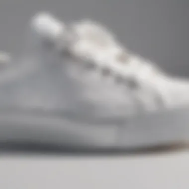 Texture Detail of All-White Footwear Close-up of textured fabric of all-white tennis shoes