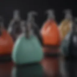 A variety of purse cleaners displayed elegantly