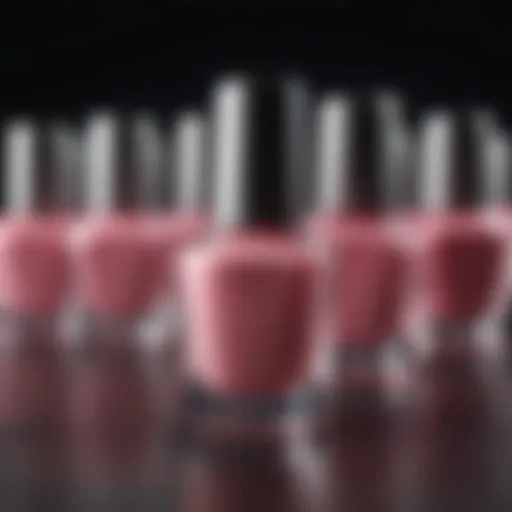 Diverse Pink Nail Polish Shades A spectrum of pink nail polish shades displayed elegantly