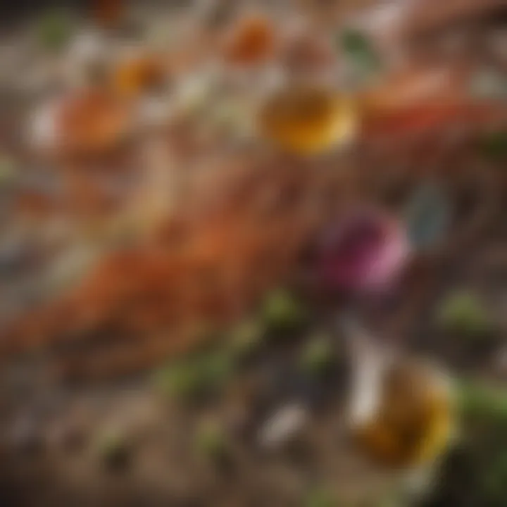 Close-up of hair tonic ingredients highlighting their natural properties.