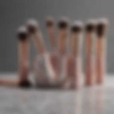 Chic rose gold makeup brush set with marble accents
