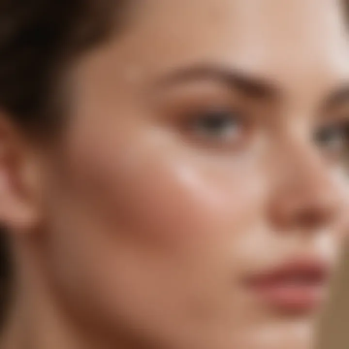 Comparison of various dewy tinted moisturizers on skin