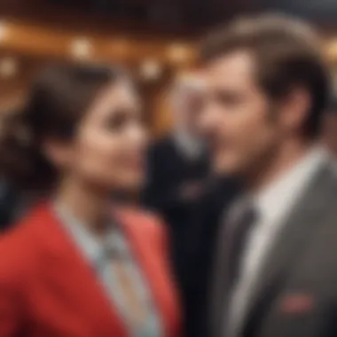 A vibrant scene from a classic comedy film showcasing a humorous moment.