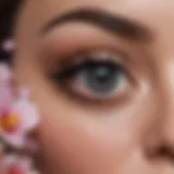 Exquisite Black Eyeliner with Floral Design
