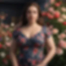 Elegant plus size dress in floral pattern