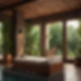 Elegant spa ambiance with lush greenery