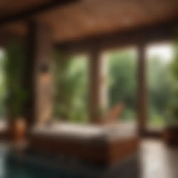 Elegant spa ambiance with lush greenery