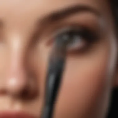 Close-up of high-end waterproof mascara wand with precision bristles