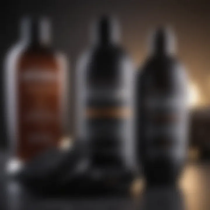 Close-up of hair care products for black hair maintenance