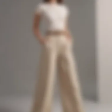 Versatile high waisted wide leg pants in neutral tones