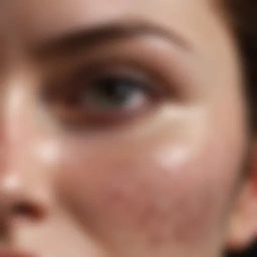 Close-up view of skin layers highlighting exfoliation
