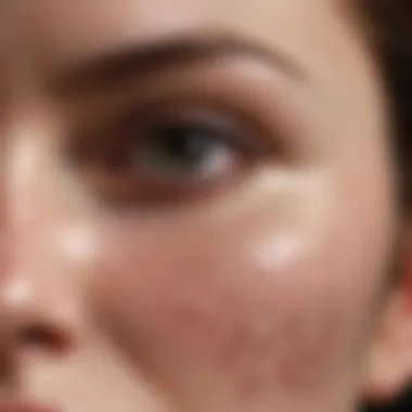 Exfoliation Process in Chemical Peeling Close-up view of skin layers highlighting exfoliation