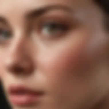 Close-up of facial skin texture revealing deep pores