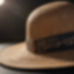 Close-up of a luxurious sun hat showcasing intricate craftsmanship