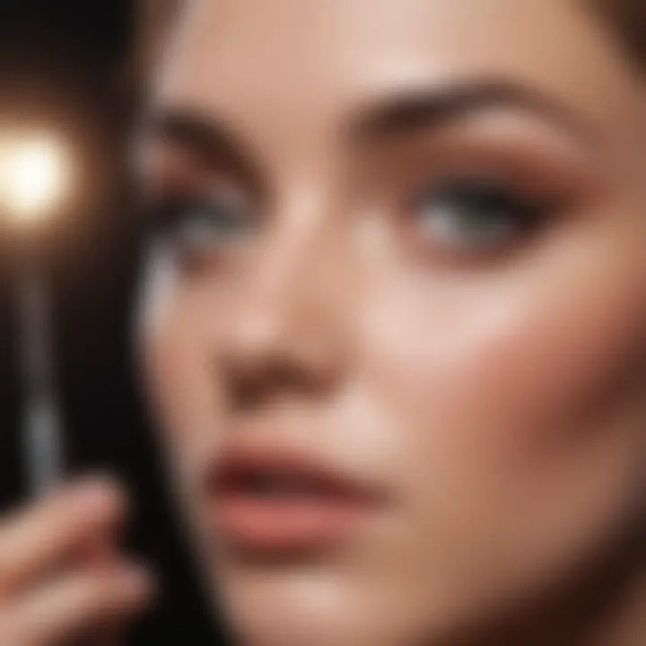 User applying eyelash growth serum with precision